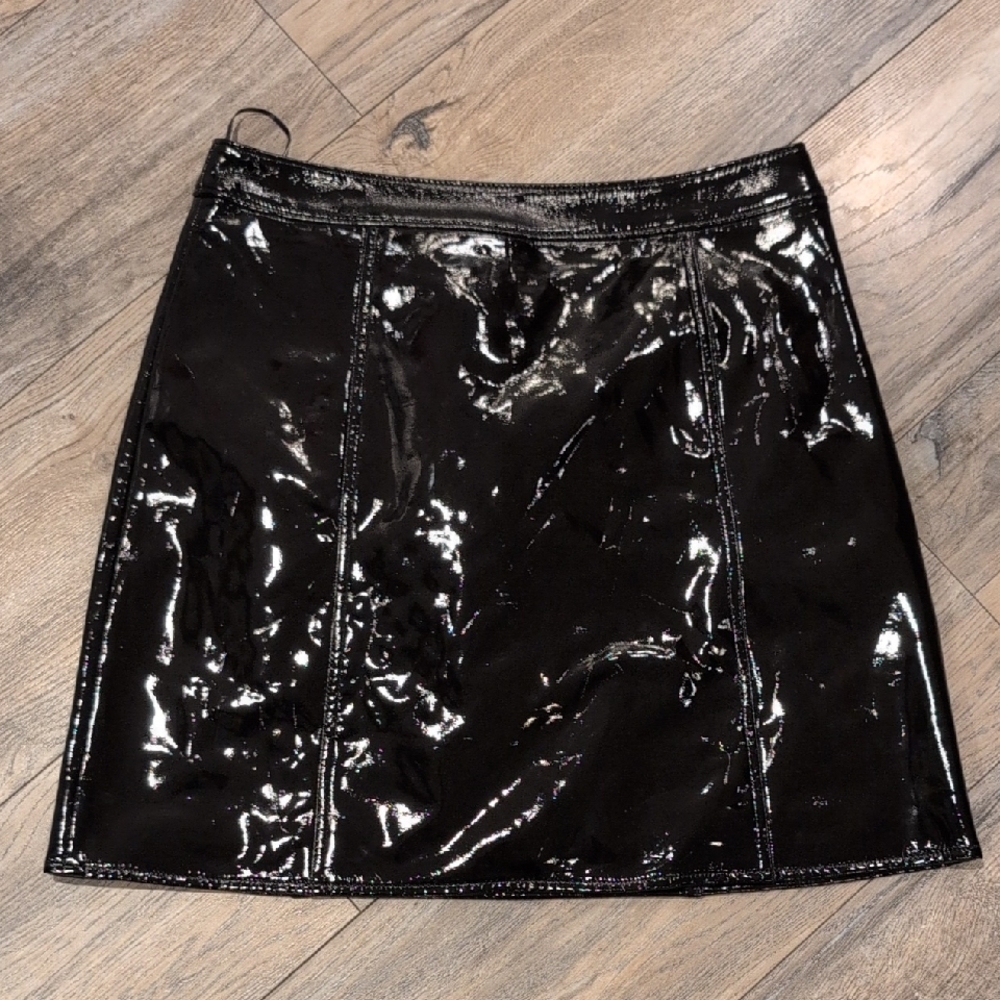 J. Crew Shiny Black Mini Skirt